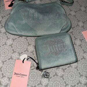 Juicy Couture Mint Green Clutch and Wallet Set